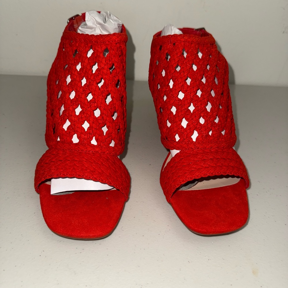 Fergalicious Women's Red Open-Toe Woven Shoes